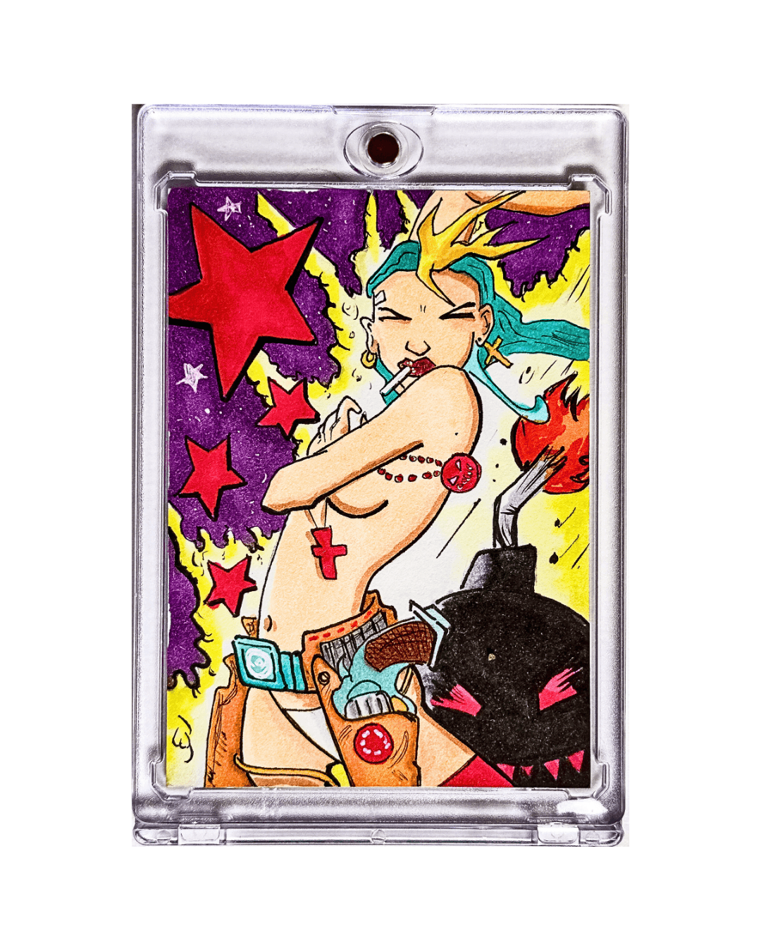 Aaron Laurich Tank Girl One-of-One Marker ACEO Illustration