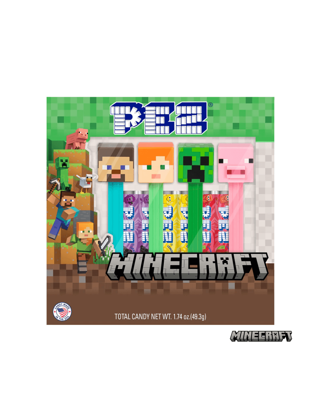 PEZ Launches Minecraft Dispensers: Steve, Creeper, Alex, and Pig Hit Shelves in March